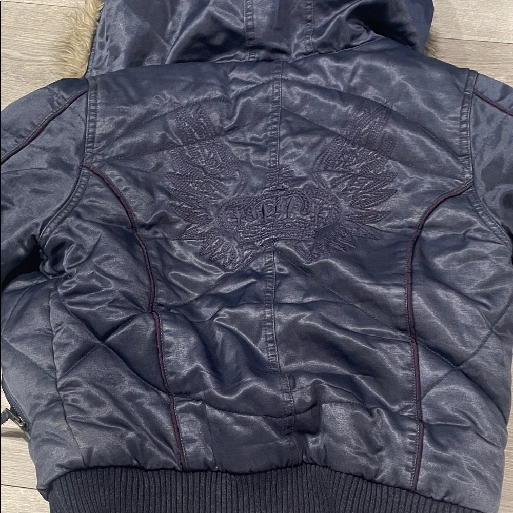 Women Navy blue Jacket with Embroidered Design